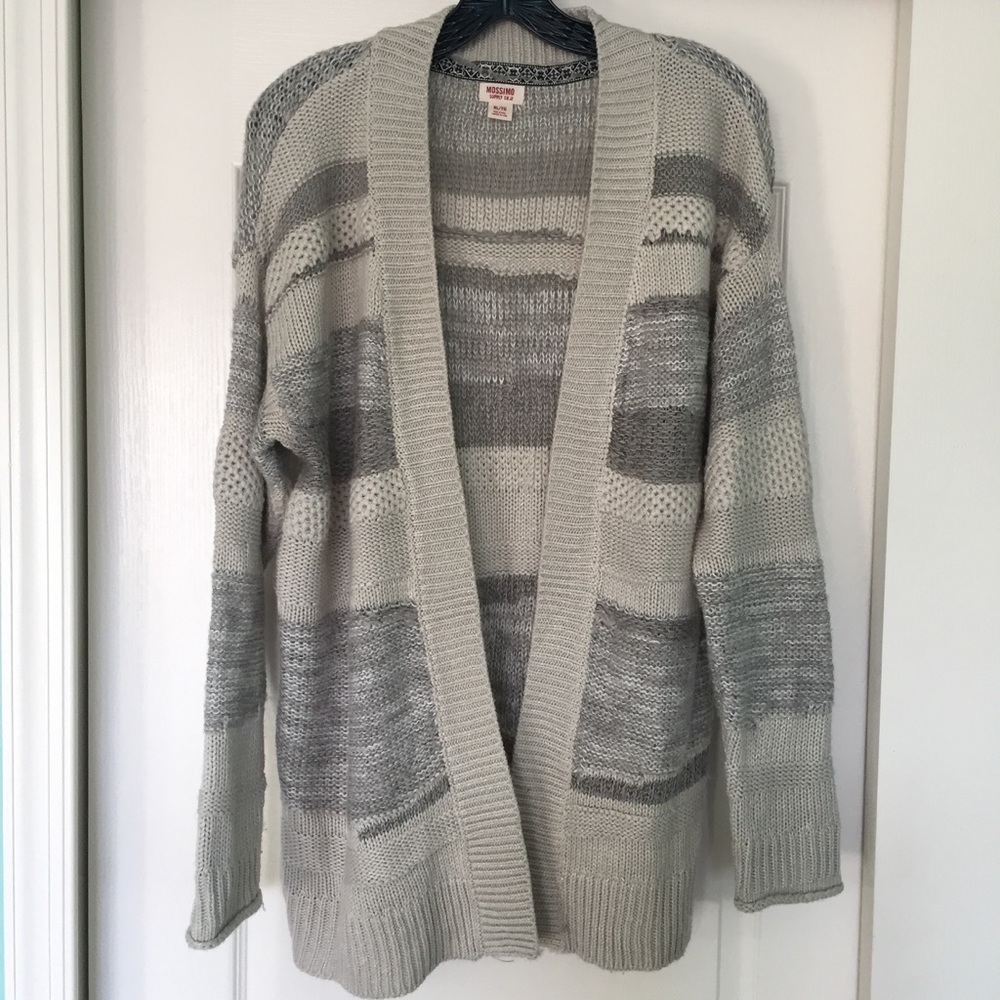 Gray striped long sweater
